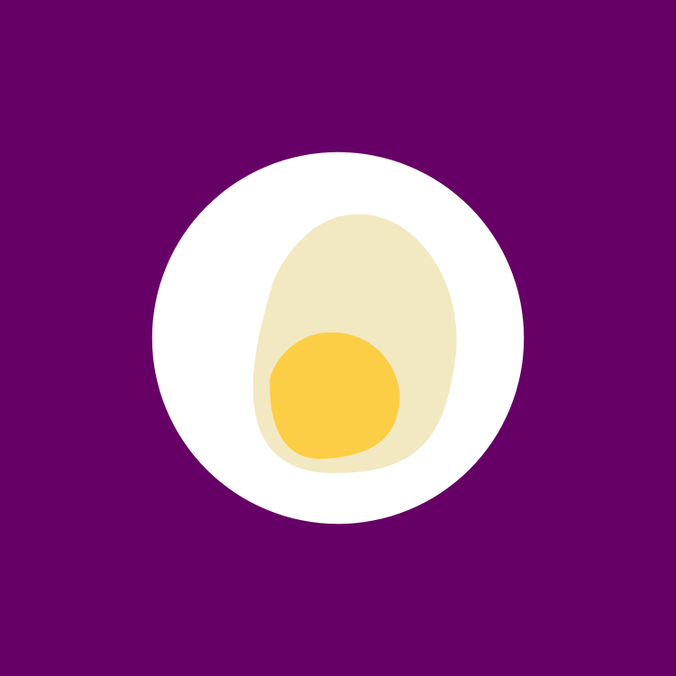 hard boiled egg with eggplant background